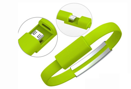 Добави още лукс USB кабели Micro USB кабел модел гривна зелен